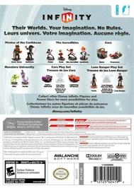 Box back cover for Disney Infinity on the Nintendo Wii.